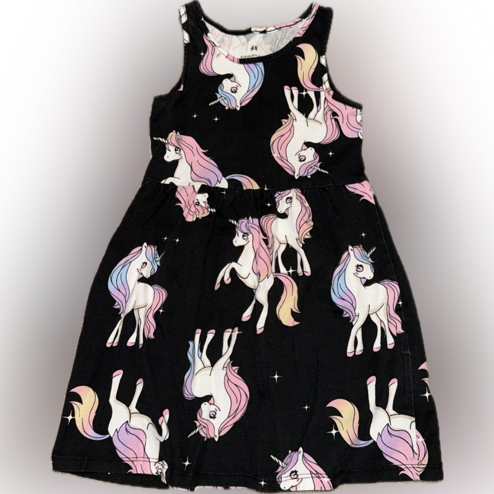 H&M Black Unicorn Sleeveless Dress